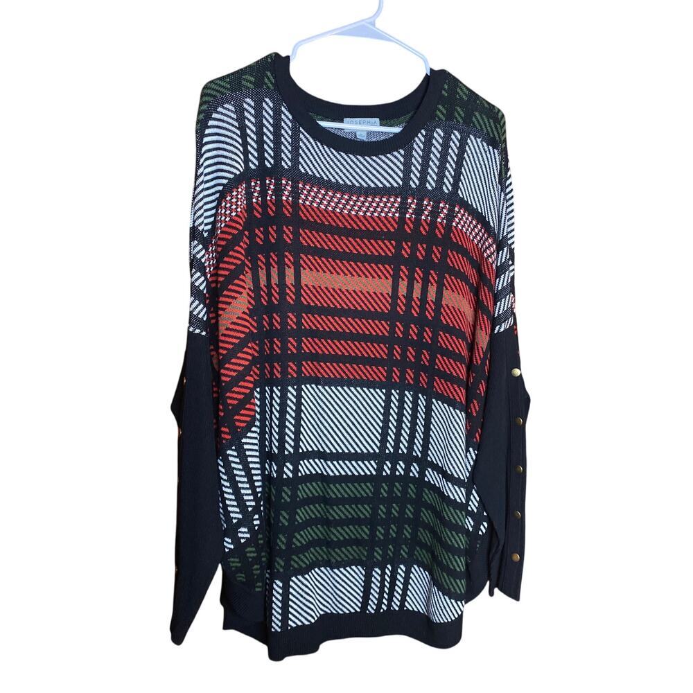 Joseph A. Christmas Striped Buttons Sweater  XL